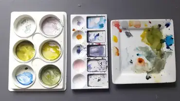3pcs artist mixing palette Watercolor Paint Palettes Metal Paint