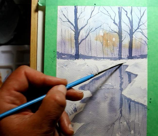 Paint Winter Landscapes In Watercolour, Winter Landscape Watercolor Painting Tutorial