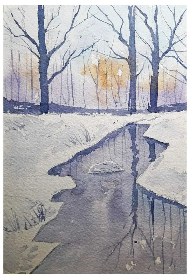 Paint Winter Landscapes In Watercolour, Winter Landscape Watercolor Painting Tutorial