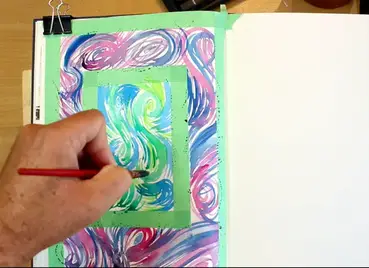 Easy, Abstract watercolor Painting with Masking Tape Suitable for Beginners  