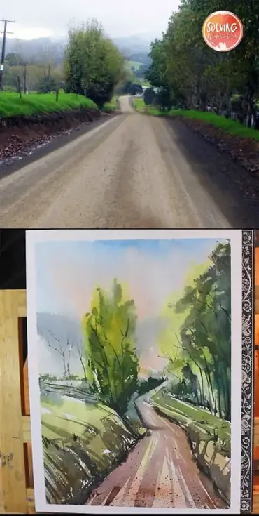 Painting a Loose Scenery with Daniel Smith Watercolors